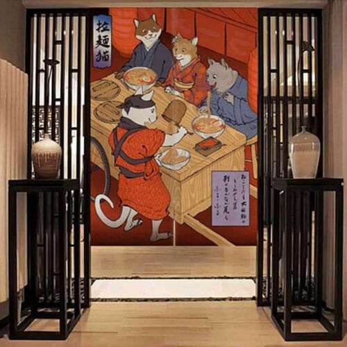 Japanese Style Fabric Curtain Kitchen Sushi Noodle Door Curtain Bedroom Fitting Room Toilet Livingroom Hotel Cafe Hanging Cloth