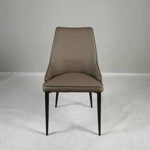 ChinaFurniture Modern Metal Legs Wholesale Black PU Seat Luxury Dining Chair Leather Dining Chair