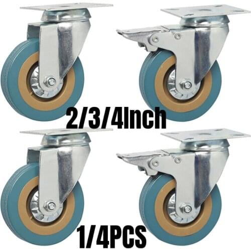 1/4PCS Swivel Furniture Caster Wheels Heavy Duty Industrial For Carts Workbench Industrial Equipment Rolling Trolley 2/3/4Inch