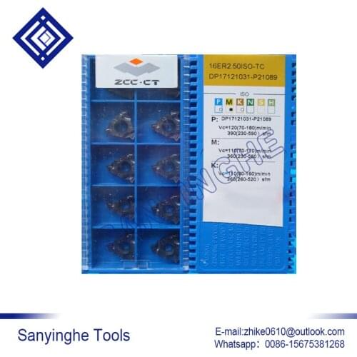 Free shipping high quality sanyinghe 10pcs/lots 16ER2.50ISO-TC GM3225 cnc carbide turning inserts threading inserts