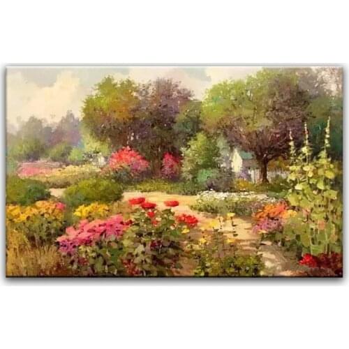 100% hand painted oil painting Home decoration high quality landscape knife painting pictures DM16072129