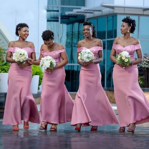 2019 Bridesmaid Dresses Off the Shoulder Sequined Maid Of Honor Dress Custom Made Evenin Gowns