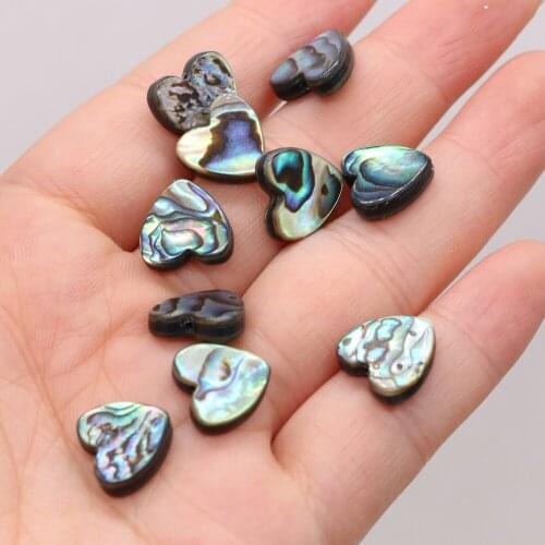 4pcs Natural Shell Loose Spacer Beads Heart Shape Beaded With Hole For Jewelry Diy Charm Necklace Bracelet Accessories 20x20mm
