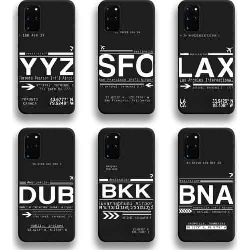 World City travel Airport Call Letters Phone Case For Samsung Galaxy S20 FE plus Ultra S6 S7 edge S8 S9 plus S10 5G lite 2020