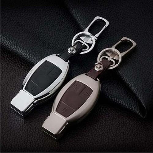 DNHFC Leather Zinc alloy Key protection decoration For Mercedes Benz E-Class W213 GLE GLC E200 E300 E320 2016 2017