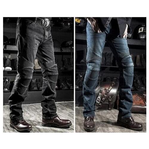 Free shipping for Komine Motocross Denim jeans Motorcycle Dirt Bike MTB Riding jeans racing pants With hip and knee pads