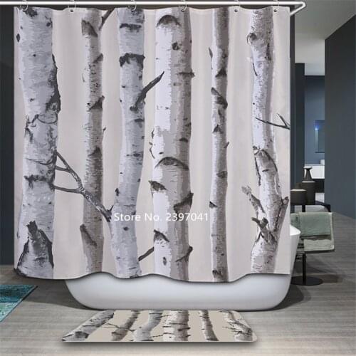 European Style Retro Art Shower Curtain Shower Partition Curtain Waterproof and Mildew Proof with Hook Adult Bathtub Decoration