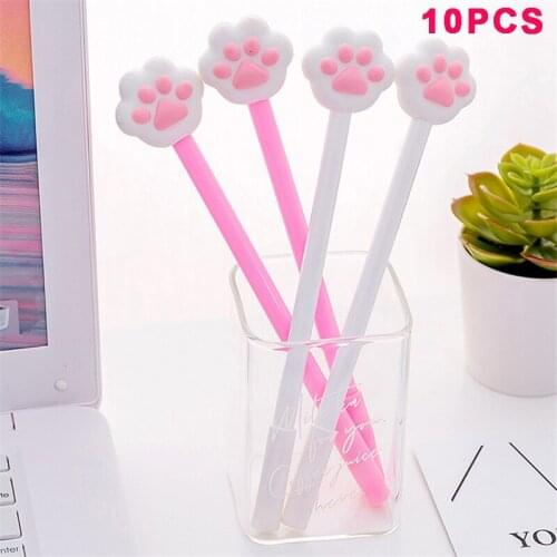 10Pcs/lot Cute Cat Claw Gel Pens Creative Cartoon Black Signature Water Pen School Office Stationary Supplies for Young Girl