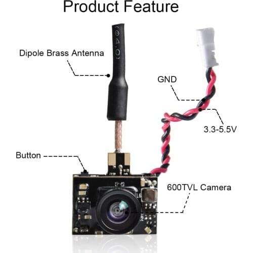 AKK BA3/BA2/BA1 5.8G 40CH VTX 0/25mW/50mW/200mW Switchable 600TVL 1/3 Cmos FPV AIO Camera