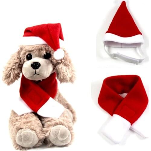 Dog Cat Caps Pet Santa Hat Birthday Scarf And Collar Bow Tie Christmas Costume For Puppy Kitten Small Cats Dogs Pets Accessories