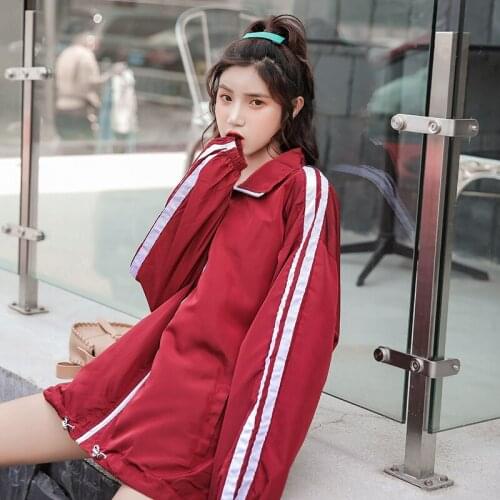 BF Wind Baseball Jackets Womens Basic Jacket Harajuku Gothic Moon Coat Oversized Windbreaker Outwear Medium-long Clothes