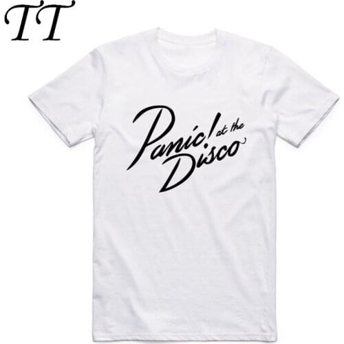 2019 Men Print Music Band Panic At The Disco Fashion T Shirt O-Neck Short Sleeve Summer Casual Hipster Polyester T-shirt HCP984