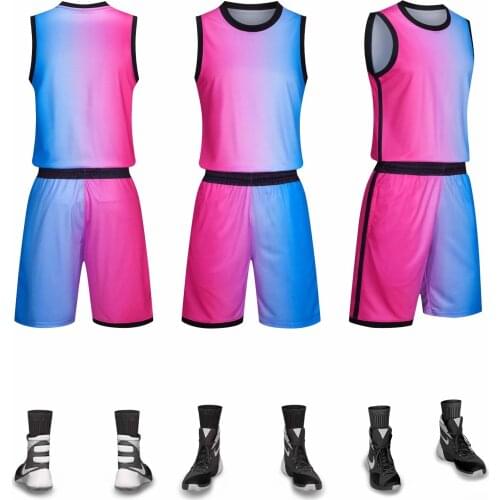 Customizable Men Basketball Jersey Sets Sport Kit Clothing Breathable Shirts Basketball Uniform Sleeveless Shirts Shorts Suit