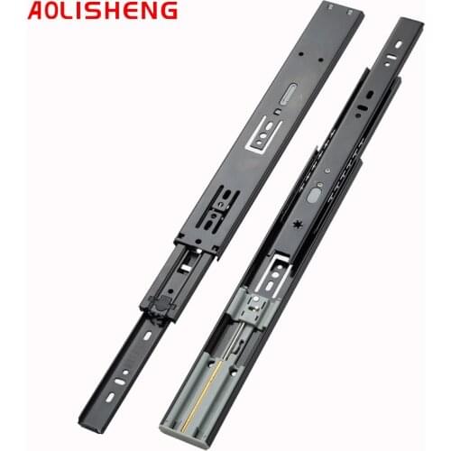 AOLISHENG 10 "-24" drawer slide rail soft close drawer rail slide rail three-section cabinet slide rail furniture hardware
