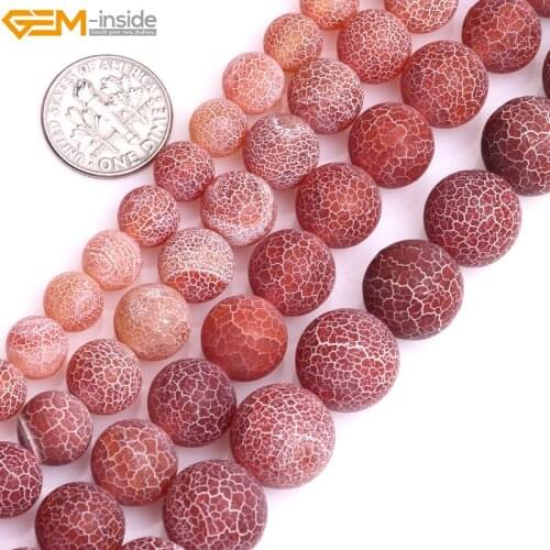 Natural Round Red Frost Matte Agates Beads For Jewelry Making 8-14mm 15inches DIY Jewellery FreeShipping Wholesale Gem-inside