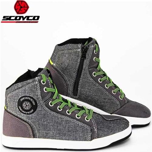 2019 Spring Summer New SCOYCO Canvas motorcycle boots Shoes Biker equipment protective boot protect Anti wrestling Ventilation