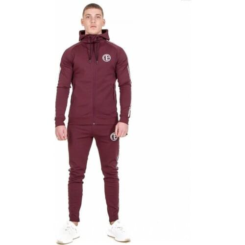 Autumn Men Sporting Suit Stripe Patchwork Hooded Jacket Sweatshirt+pants Casual Running Jogger Fitness Workout Set Sportswear