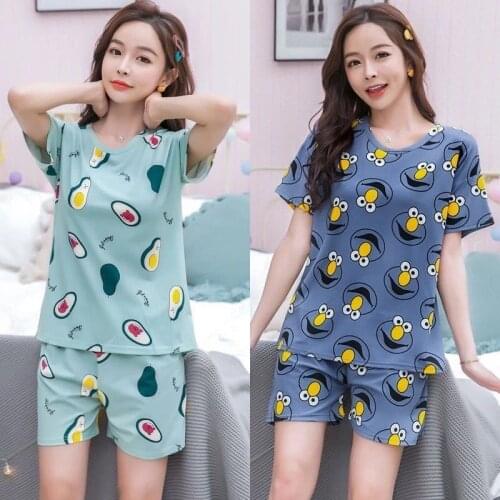 Pajama Female Summer Lady Short Sleeve Fat Sister 200kg Loose Korean Student Leisure Large Size Home Clothes Sexy Lingerie Skirt