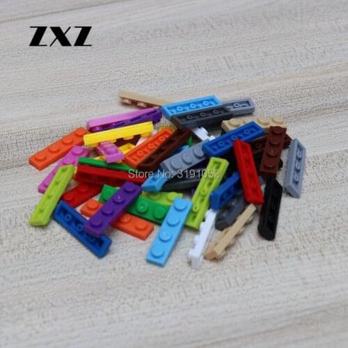 Plate 1 x 4 Short Building Block Bricks 3710 Plastic Model Assemble Parts for Toys 100 Pieces