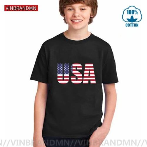 Celebrate Your Patriotism With This USA Letter Design children T Shirt USA Flag Tshirt boys clothes girl clothes New Stylish Tee