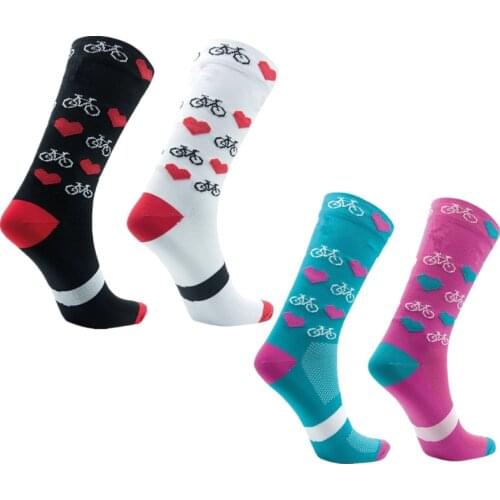 Pro Compression Cycling Socks Men Women Beautiful lovely Road Bike Socks Racing Running Socks Calcetines CiclismoPro Compression