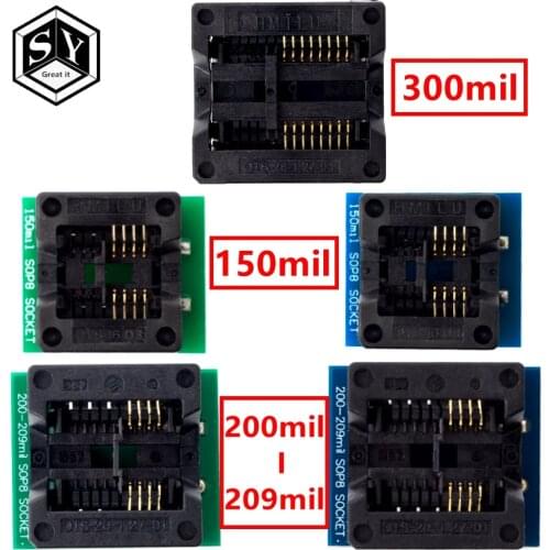 SOP16 to DIP8 Wide-body Seat Wide 150mil 200mil 208mil 209mil 300mil Programmer SOP8 Adapter Socket for EZP2010 EZP2013 CH341A