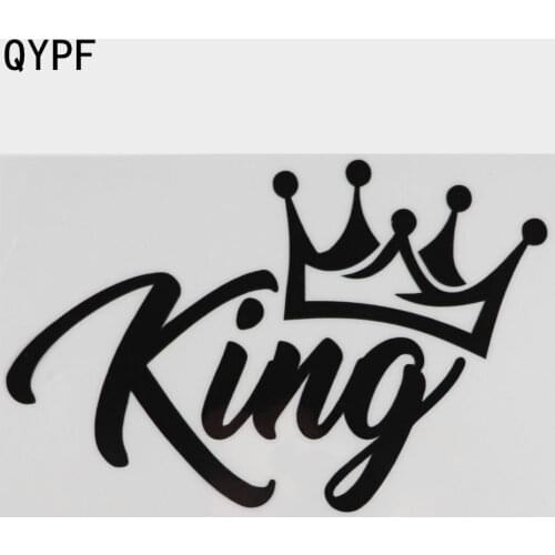 QYPF 17cm*11.1cm KING CROWN Funny Vinyl Decoration Car Window Sticker Decal Black Silver C15-1514