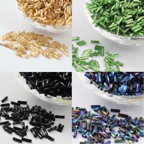 1pound 6mm Glass Twist Bugles Seed Beads For Necklaces Bracelets Jewelry Making DIY Accessories , Hole: 0.6mm,about 10000pcs/bag