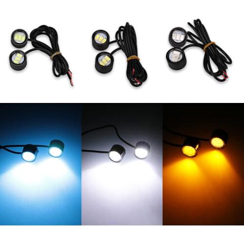 2pcs Motorcycle Led Strobe Lights Motor Strobe Flash Warning Brake Light Lamp 12V Spotlight Fish Eye Lens Lamp Yellow Blue White