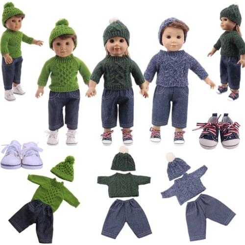 5 Styles Sweater Suit(2Pcs/Set) Fit 18 Inch American Doll&43 Cm Baby Doll Clothes,Our Generation,Girl`s Toy,Gift