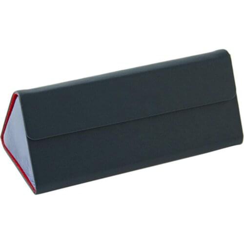 Triangle Glasses Box Soild Color Folding Sunglasses Case Magnet Faux Leather Elegant Eyewear Storage Box for Sunglasses