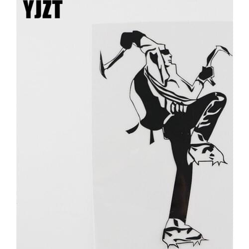YJZT 10CMX16.5CM Cool Sports Mountain Climber Vinyl Car Sticker Black/Silver 8A-0286