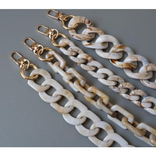 New Fashion Woman Bag Accessory Detachable Parts Replacement Chain Beige Resin Luxury Strap Women Acrylic Shoulder Handle Chain