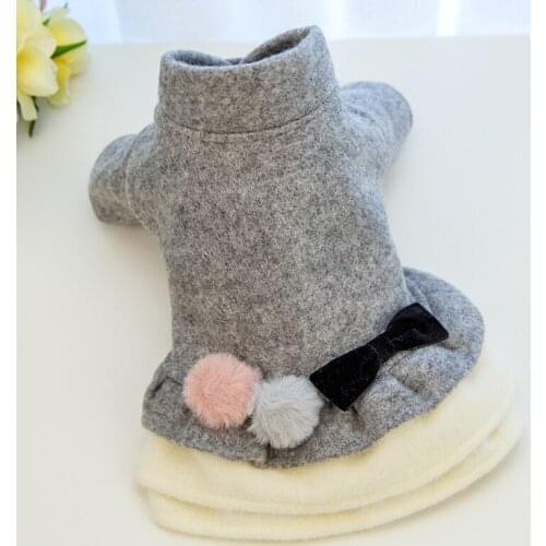 Dog Dress Winter Thicken Warm Pet Coat Girl Dog Clothing Chihuahua Yorkie Clothes Poodle Pomeranian Bichon Pet Costume Apparel