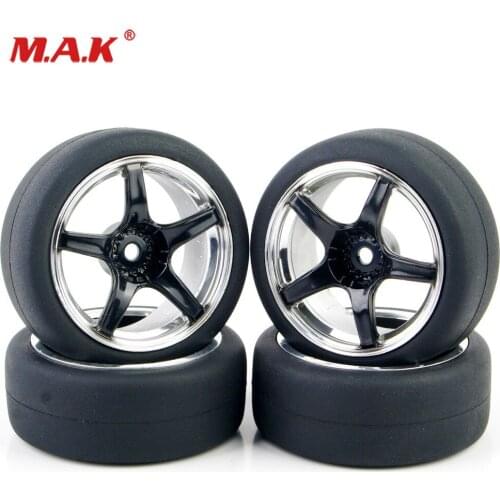 1/10 Scale Wheel Rim Rubber Buggy Wheels & Drift Tires with Foam Mount 12mm Hex fit HSP HPI 1:10 RC On-Road Car Toys Accessories