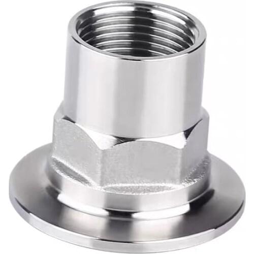 1pcs 1/2" 3/4" 1" 1-1/4" 1-1/2" 2" DN15-DN50 S304 Stainless Steel Sanitary Female Thread Hex Ferrule Pipe Fitting Tri Clamp Type