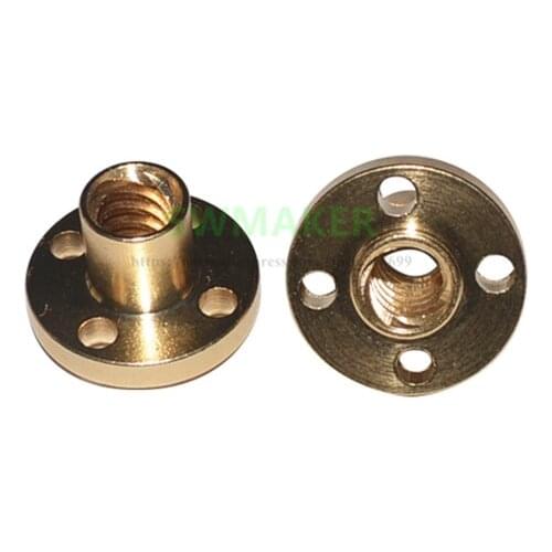 1pcs T4 screw lead brass nut flange T-type trapezoidal nut Pitch 1mm