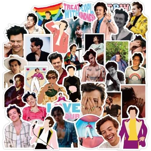 50pcs Hot Sale Singer Harry Edward Styles Stationery Sticker For Car Laptop PVC Backpack Home Decal Pad Bicycle Waterproof Decal