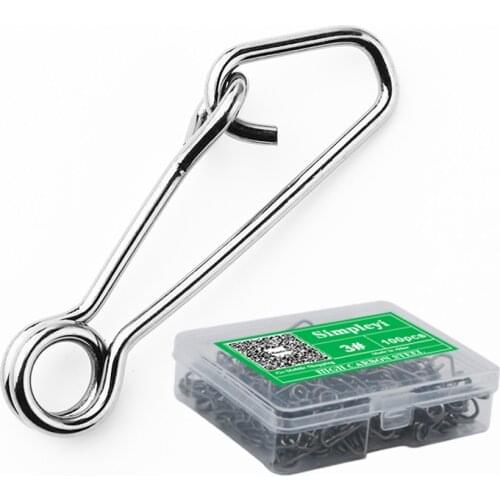 100pcs/box Stainless Steel Fishing Barrel Swivels Snaps Lure Line Connector Sea Ocean Rolling Tool Carp Tackle Box Fly Hook Lock