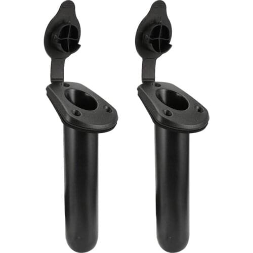 2 Pcs Kayak Deck Plastic Flush Mount Fishing Boat Rod Holders and Cap Cover, Fishing Tackle Accessory Tool