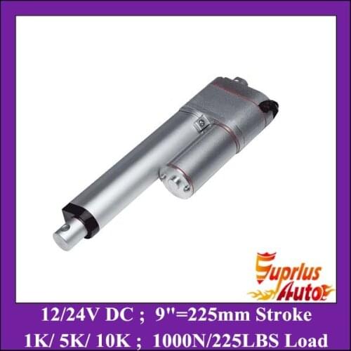 9inch/ 225mm stroke 12v dc linear actuator with potentiometer, max load 1000N/ 100KGS actuator linear with position feedback