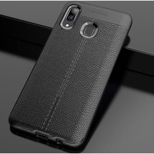 A30 Luxury Brand Original Shockproof Armor Cover for Samsung Galaxy A30 Case Soft Leather Carbon TPU Case for Galaxy A40 Case