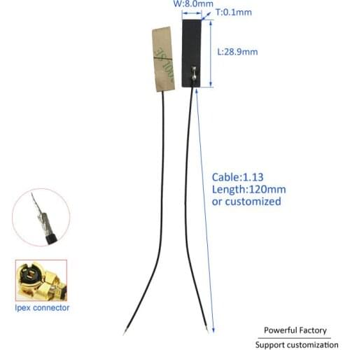 700-2700Mhz 3G GSM Pcb WIFI Antenna LTE 4G Internal Antenna With 1.13 Cable IPEX Connector 10PCS / batch