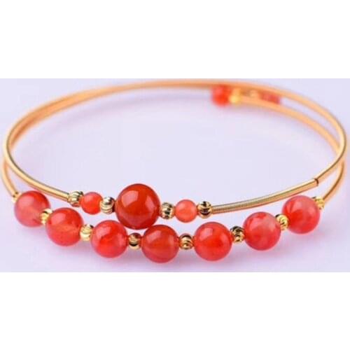 Браслеты на руку South Red Agate Bracelet Women браслеты Simple bracelet for women Interlocking 14K Color Preservation