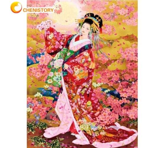 CHENISTORY 5D Diamond Painting Chinese Opera Girl Cross Stitch DIY Diamond Embroidery Portrait Full Square Round Mosaic Figure