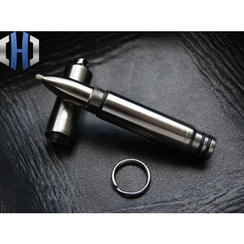 EDC Titanium Keychain Pen Portable Small Outdoor Tool Pen Metal Keychain Ballpoint Pen