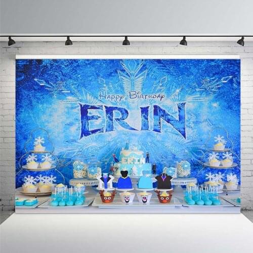 Photography Backdrop Cartoon Frozen Snow Flake Winter Wonderland Birthday Party Photo Background Background Photo Studio