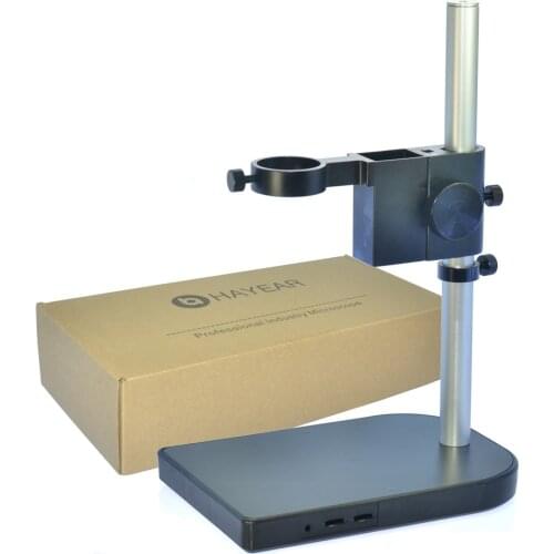HAYEAR Bracket Industrial Microscope Camera Table Stand Gear Ring Holder 40mm Monocular Lens HY-11A