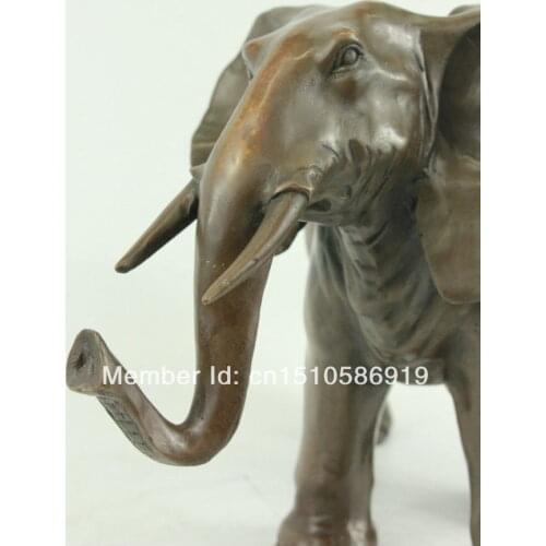 Chinese Fengshui Pure Bronze happiness Wealth Auspicious Elephant Statue
