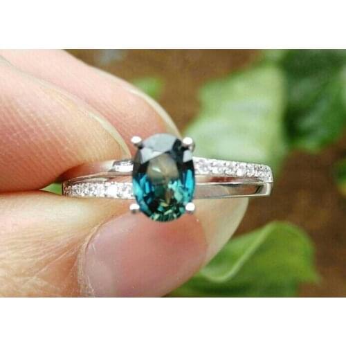 Natural blue sapphire gem Ring Natural gemstone Ring S925 sterling silver trendy Luxury two arm women party gift Jewelry